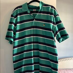 Brooks Brothers Striped Green Polo Shirt